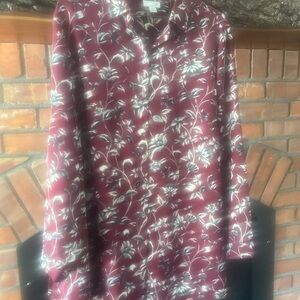 J. Jill Burgundy Floral Women's Tunic
